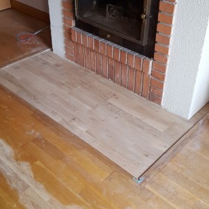 Parquet chêne collé sur Fermacell - Chantier